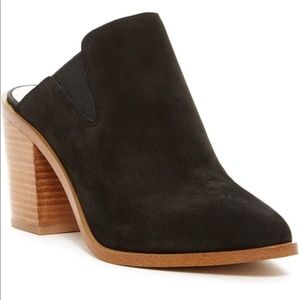 Fabulous 1. State Lindley Black Leather Mules Size 8/38